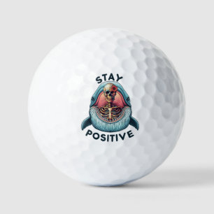Balles De Golf Restez positif - Squelette et baleine