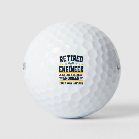 Balles De Golf Retired Engineer Engineering Retirement Happier (Devant)