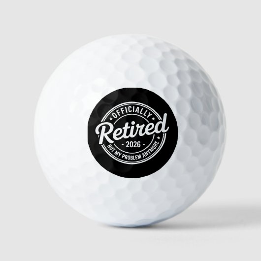 Balles De Golf Retraité 2026 Plus Mon Problème Retraite (Recto)