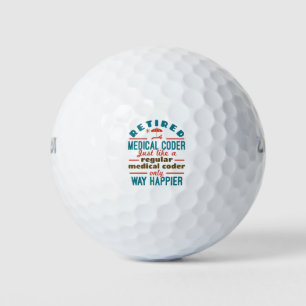 Balles De Golf Retraité Médicale Coder Funny Retraite Happier