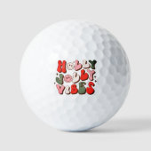 Balles De Golf Retro Noël Holly Jolly Vibes Vacances tendance (Recto)