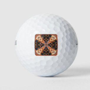 Balles De Golf Retro Tan Motif