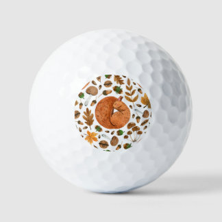 Balles De Golf Rêves d'automne : Aquarelle écureuil paradis