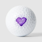 Balles De Golf Révolution violette avec AMOUR (Recto)