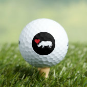 Balles De Golf Rhino-Blanc-Coeur (T-shirt Insitu)