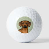 Balles De Golf Rhodesian Ridgeback African Lion Chien tête verte (Recto)