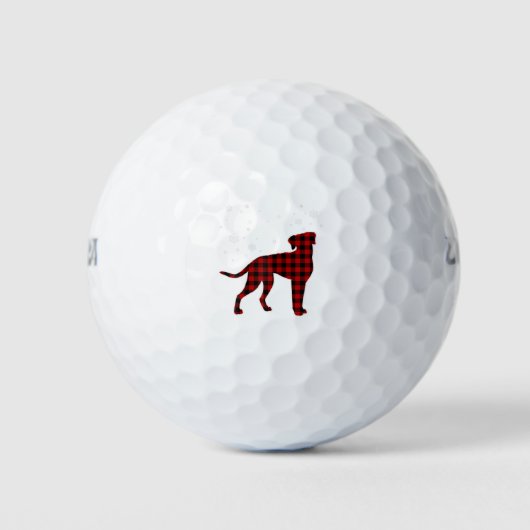 Balles De Golf Rhodesian Ridgeback Noël Chien Buffalo Plaid (Devant)