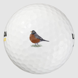 Balles De Golf Robin américain à poitrine rouge Numériquement des