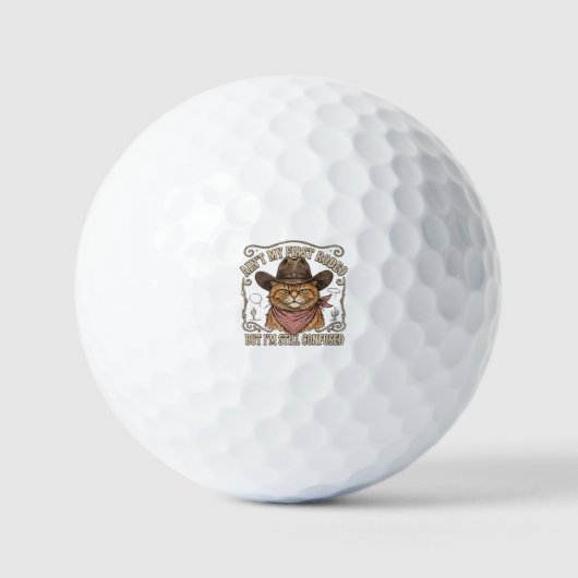 Balles De Golf Rodéo de Chat Cowboy Confus (Recto)