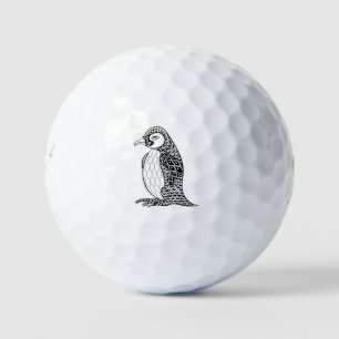 Balles De Golf Roi artistique Penguin Zendoodle