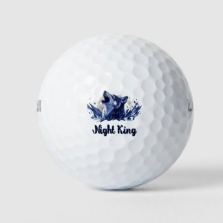 Balles De Golf Roi de nuit - Loup hurlant avec lune