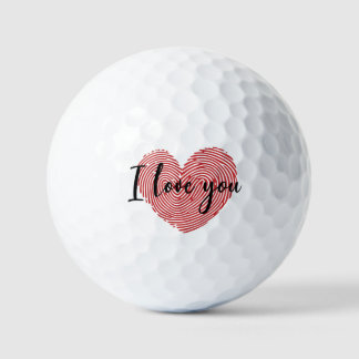 Balles De Golf Romantic Fingerprint Heart “I Love You” Sticker