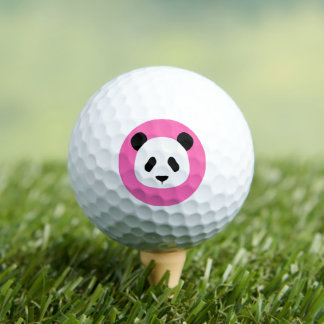 Balles De Golf Rose chaud - Motif Panda minimaliste