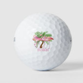 Balles de golf rose flamant de plage mignon ajoute (Devant)