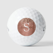 Balles De Golf Rose Gold Parties scintillant Sparkle Drift Nom du (Recto)