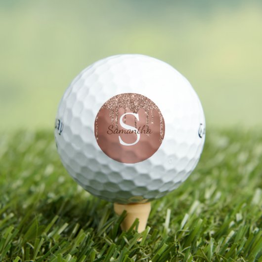 Balles De Golf Rose Gold Parties scintillant Sparkle Drift Nom du (T-shirt Insitu)