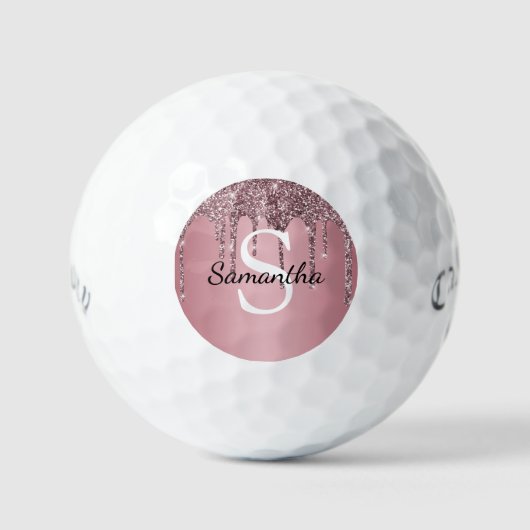 Balles De Golf Rose Gold Rose Parties scintillant Drives Sparkle (Recto)