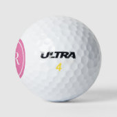 Balles de golf rose monogramme moderne (Logo)