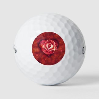 Balles De Golf rose motif en forme de coeur, fleur cadeau d'amour