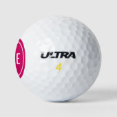 Balles de golf rose vif monogramme moderne (Logo)