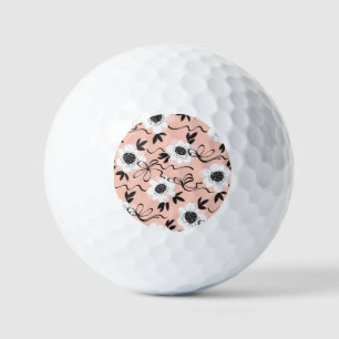 Balles De Golf roses Abstraits, couleurs pâles, motif vintage.