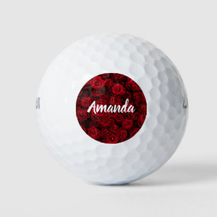 Balles De Golf Roses rouges Valentine personnalisée romantique