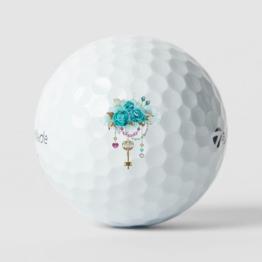 Balles De Golf Roses turquoise avec touches (Recto)