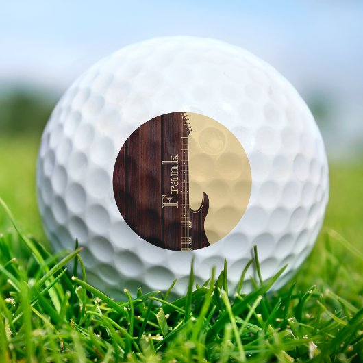 Balles De Golf Rouge Bois & Tan Brown Couleur Nom du bloc Guitare