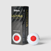 Balles De Golf Rouge Monogramme avec Points (Emballage)