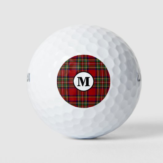 Balles De Golf Royal Stewart Tartan Plaid Scottish Clan Monogram (Devant)