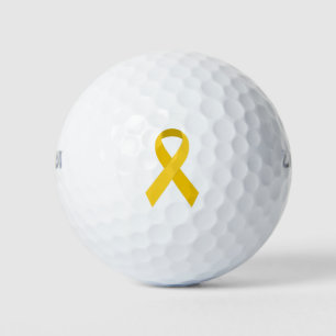 Balles De Golf Ruban de soutien à la sensibilisation jaune