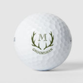Balles De Golf Rustic Army Green Antler Personnalisé Groomsmen Ca (Devant)