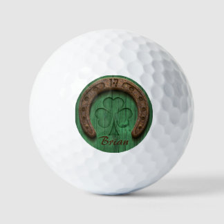 Balles De Golf Rustic Lucky Horse Shoe Irish Personalized