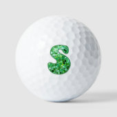 Balles De Golf S green glitter initial letter (Recto)