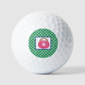 Balles De Golf Sac Bermuda Rose Lien Vert Monogramme (Recto)