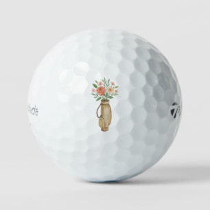 Balles De Golf Sac de golf floral avec fleurs, cadeau de faveur d