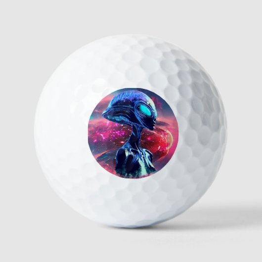 Balles De Golf Sagesse Alien Psychédélique Scifi Art (Recto)