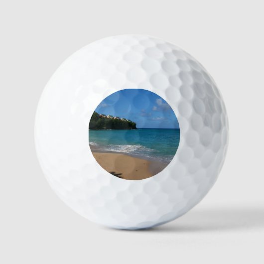 Balles De Golf Saint Lucia Beach Paysage tropical (Recto)