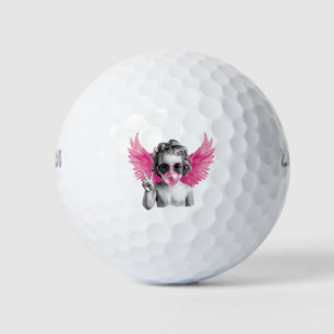Balles De Golf Saint-Valentin Cupidon soufflant des bulles Jour d