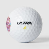 Balles De Golf Sakura rose sur la peinture Arrière - plan (Logo)