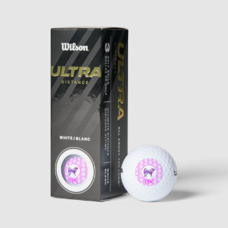 Balles De Golf Samoyé Chien Blanc Silhouette Paw Pink PY&B