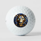 Balles De Golf Sapphire Lion Bleu Et Or, (Recto)