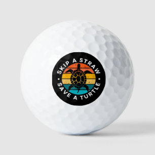 Balles De Golf Sauter Une Paille Sauver Une Tortue