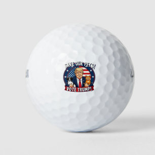 Balles De Golf Sauvez nos animaux de compagnie Votez Trump Pets F