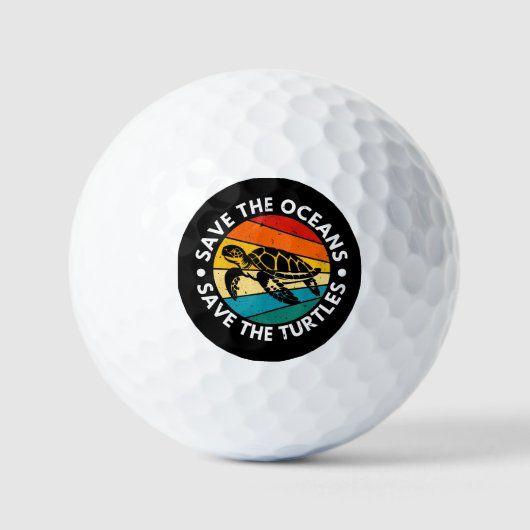 Balles De Golf Save The Oceans Save The Turtles (Recto)
