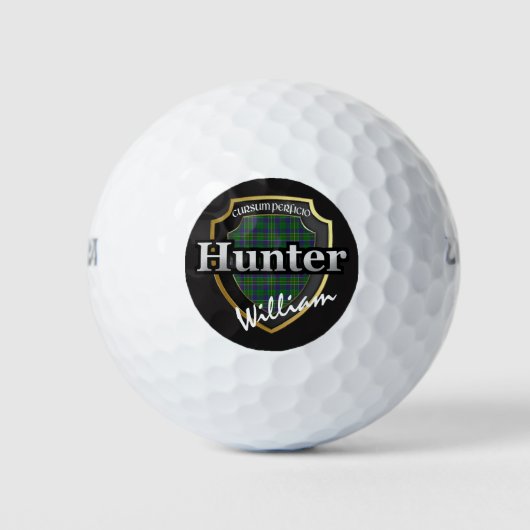 Balles De Golf Scottish Clan Hunter Personnalisez Votre Nom (Devant)