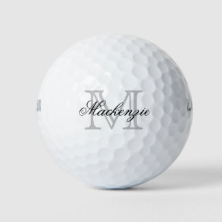 Balles De Golf Script élégant | Chic Nom du monogramme initial
