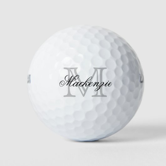 Balles De Golf Script élégant | Chic Nom du monogramme initial (Devant)