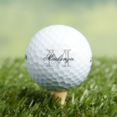 Balles De Golf Script élégant | Chic Nom du monogramme initial (T-shirt Insitu)