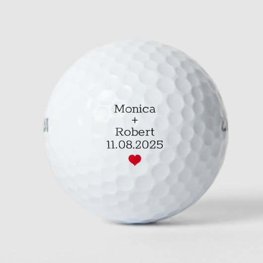 Balles De Golf Script Mariage du nom de la mariée et du golfeur d (Devant)